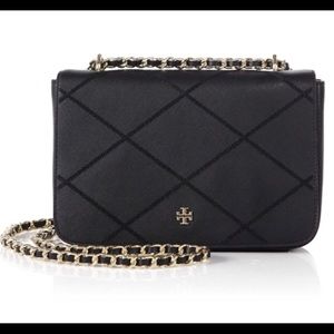 Tory Burch Black Robinson Stitched Crossbody